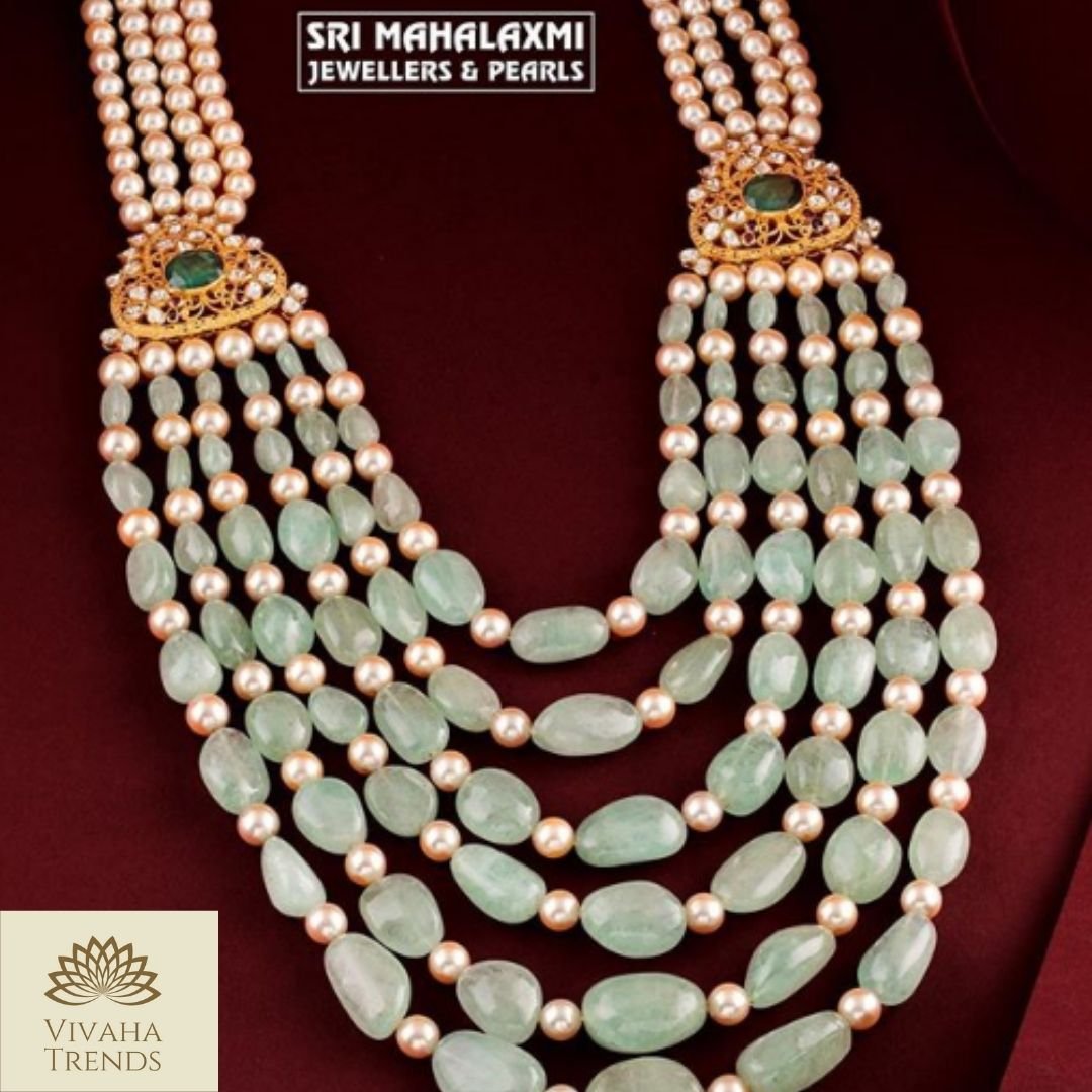 Russian Emeralds With Sea Pearls And Polki Vivaha Trends